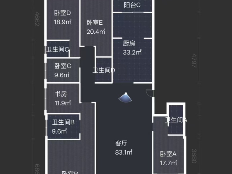 6室2廳2陽臺 俊發(fā)盛唐城未央郡（二期）戶型圖