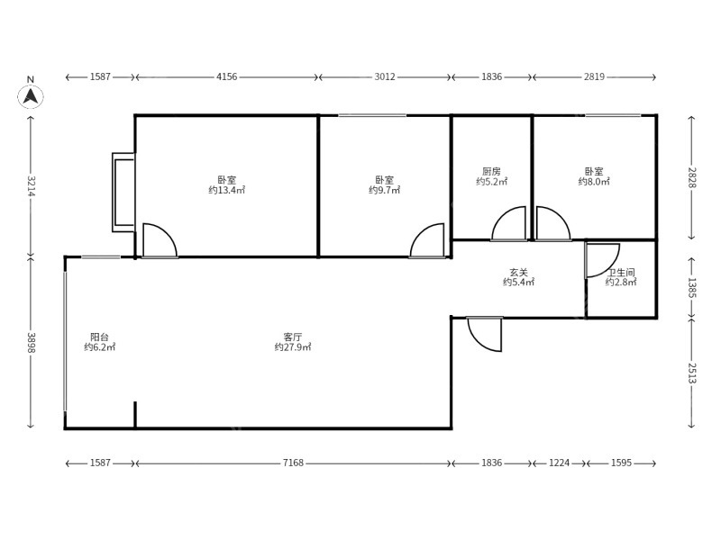 1室1廳 金呈北泰花園戶型圖