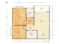 2室2廳1陽(yáng)臺(tái) 時(shí)光俊園戶型圖