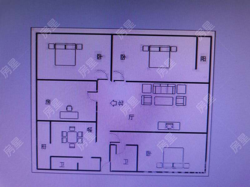 4室2廳2陽(yáng)臺(tái) 秋苑小區(qū)戶型圖