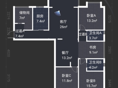5室2廳2陽臺(tái) 云安陽光城