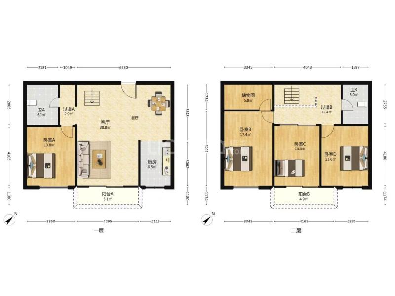 4室2廳2陽臺 世紀城玉春苑戶型圖