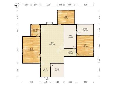 3室2廳2陽臺 同德昆明廣場A區(qū)