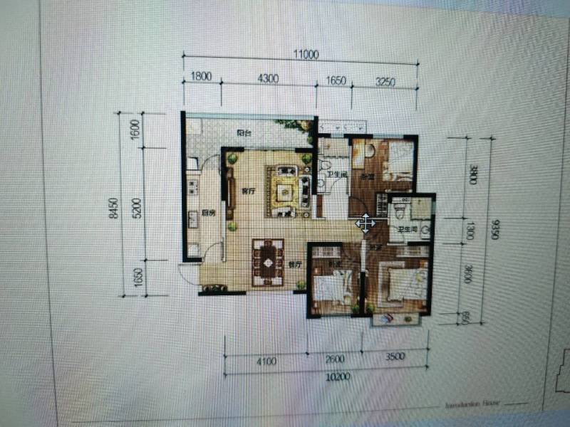 3室2廳1陽臺 恒大名都戶型圖