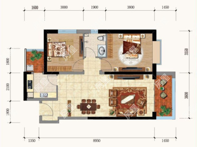 2室2廳1陽臺 金科陽光里