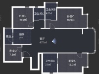 4室2廳2陽臺 江東境界戶型圖