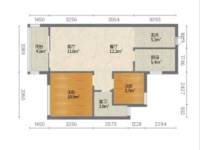 2室2廳1陽臺 大華公園天下時光園戶型圖