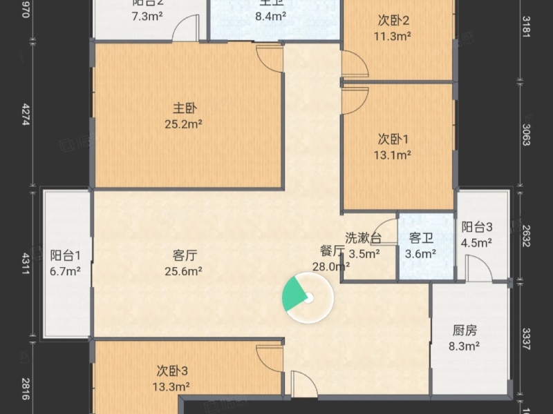 4室2廳2陽臺 江東耀龍康城小區(qū)平面圖
