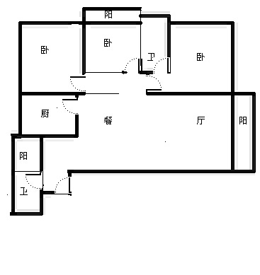 5室2廳4陽臺 俊發(fā)盛唐城星河郡（一期）戶型圖