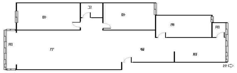 3室2廳1陽(yáng)臺(tái) 馨悅芳鄰