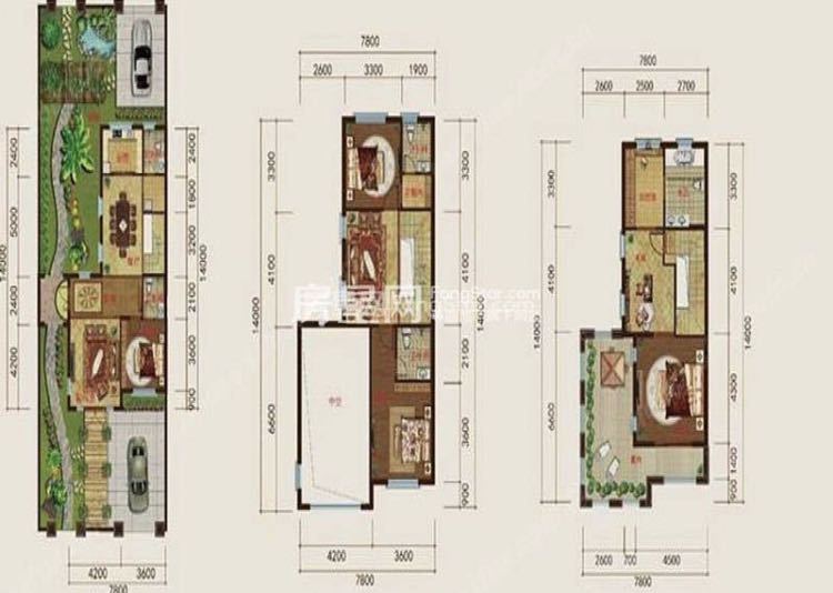 5室3廳3陽臺 思蘭雅苑別墅戶型圖